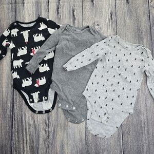 Carter's Set of 3 9 Month Long Sleeve Baby Onesies Bundle